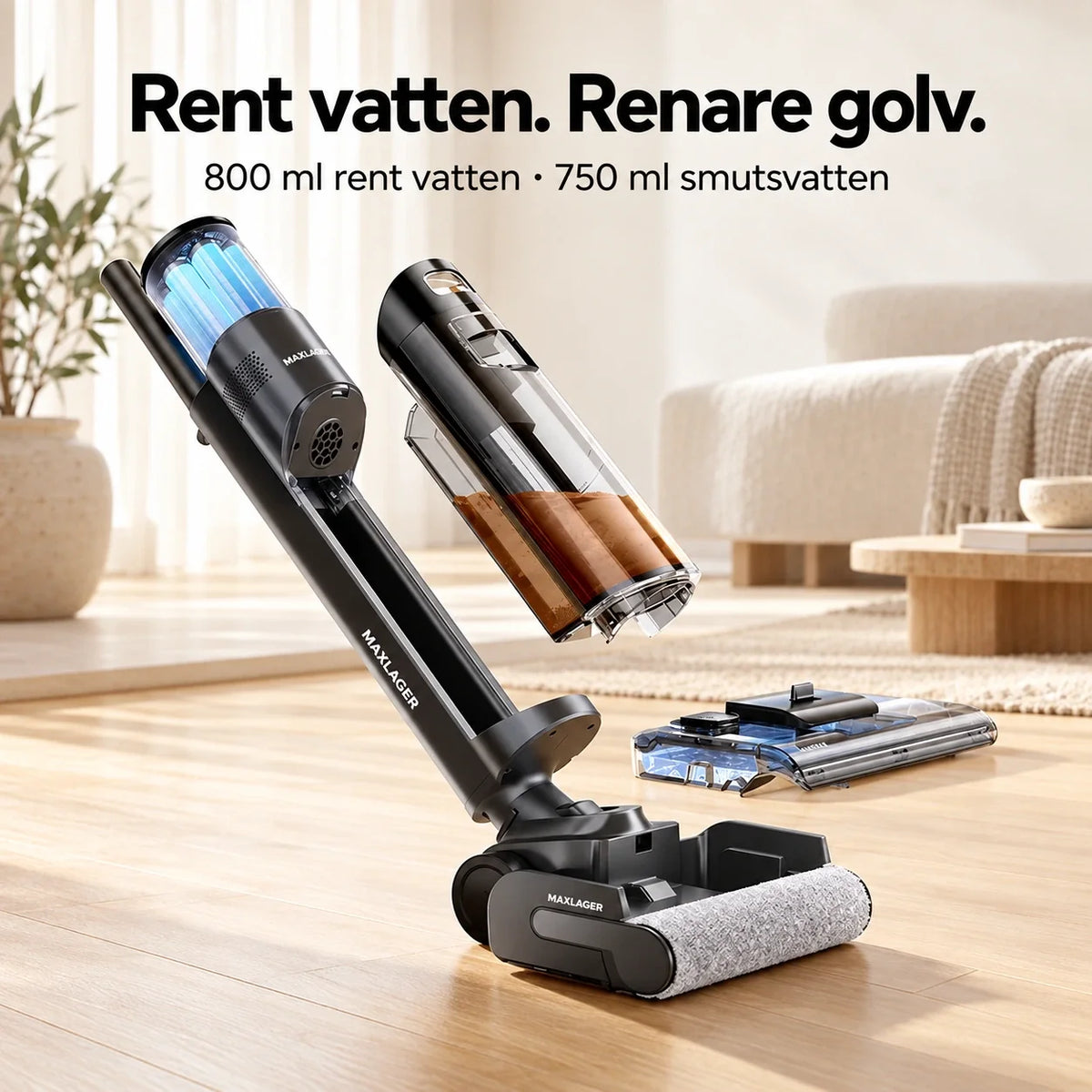 Maxlager S7 Pro – Cordless Vacuum Mop – Self-Cleaning & Up to 50 Minutes of Runtime
