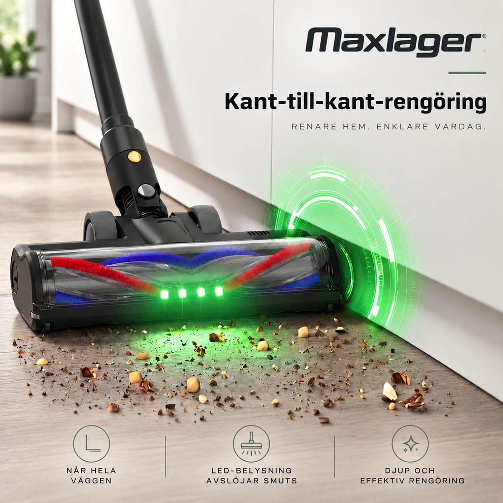 Maxlager V30 Pro – Cordless Vacuum Cleaner 800 W, 75 kPa & Up to 95 Minutes of Runtime
