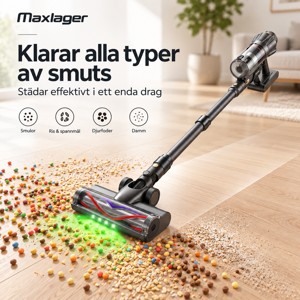 Maxlager V30 Pro – Cordless Vacuum Cleaner 800 W, 75 kPa & Up to 95 Minutes of Runtime