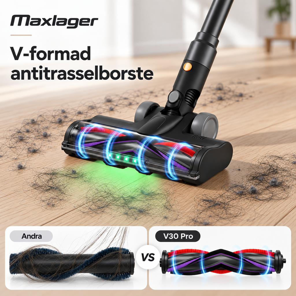 Maxlager V30 Pro – Cordless Vacuum Cleaner 800 W, 75 kPa & Up to 95 Minutes of Runtime